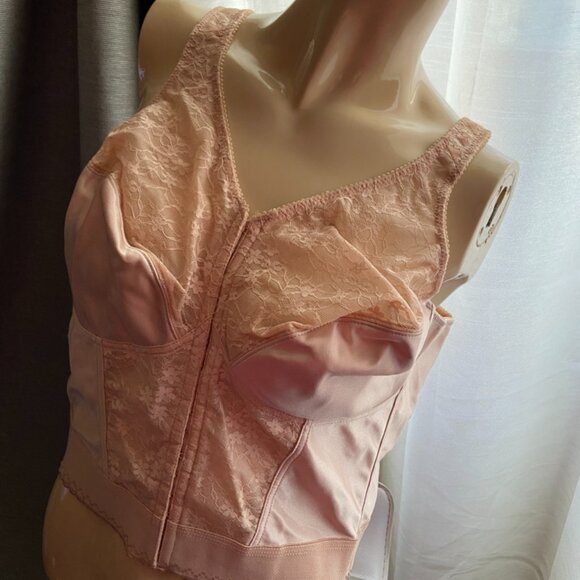 42D Exquisite Form Bustier longline bra NWOT beige tan - Picture 4 of 12